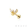 V MARQUISE TOP THREADLESS (PUSH IN) 316L SURGICAL STEEL LABRET SET